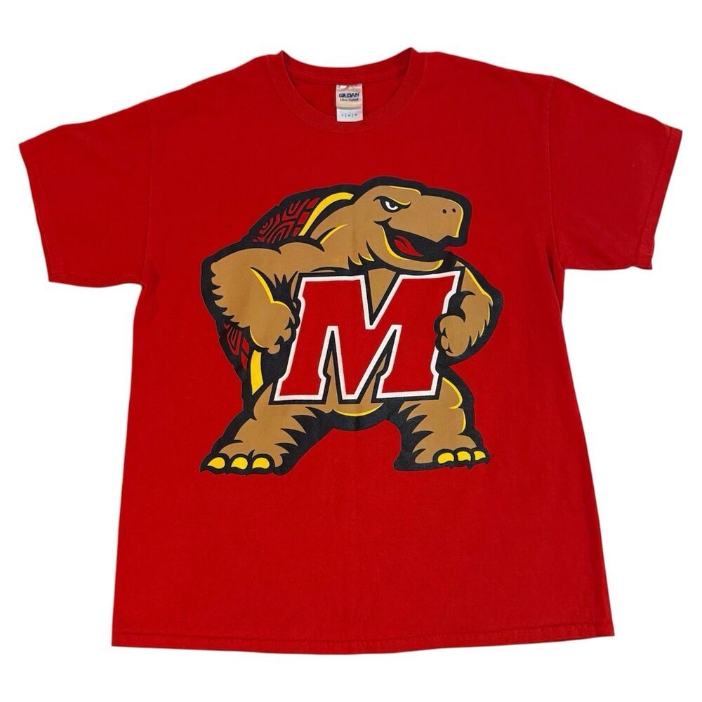 Vintage Maryland Terrapins Graphic Red Large Logo Terps Mens Large T-Shirt